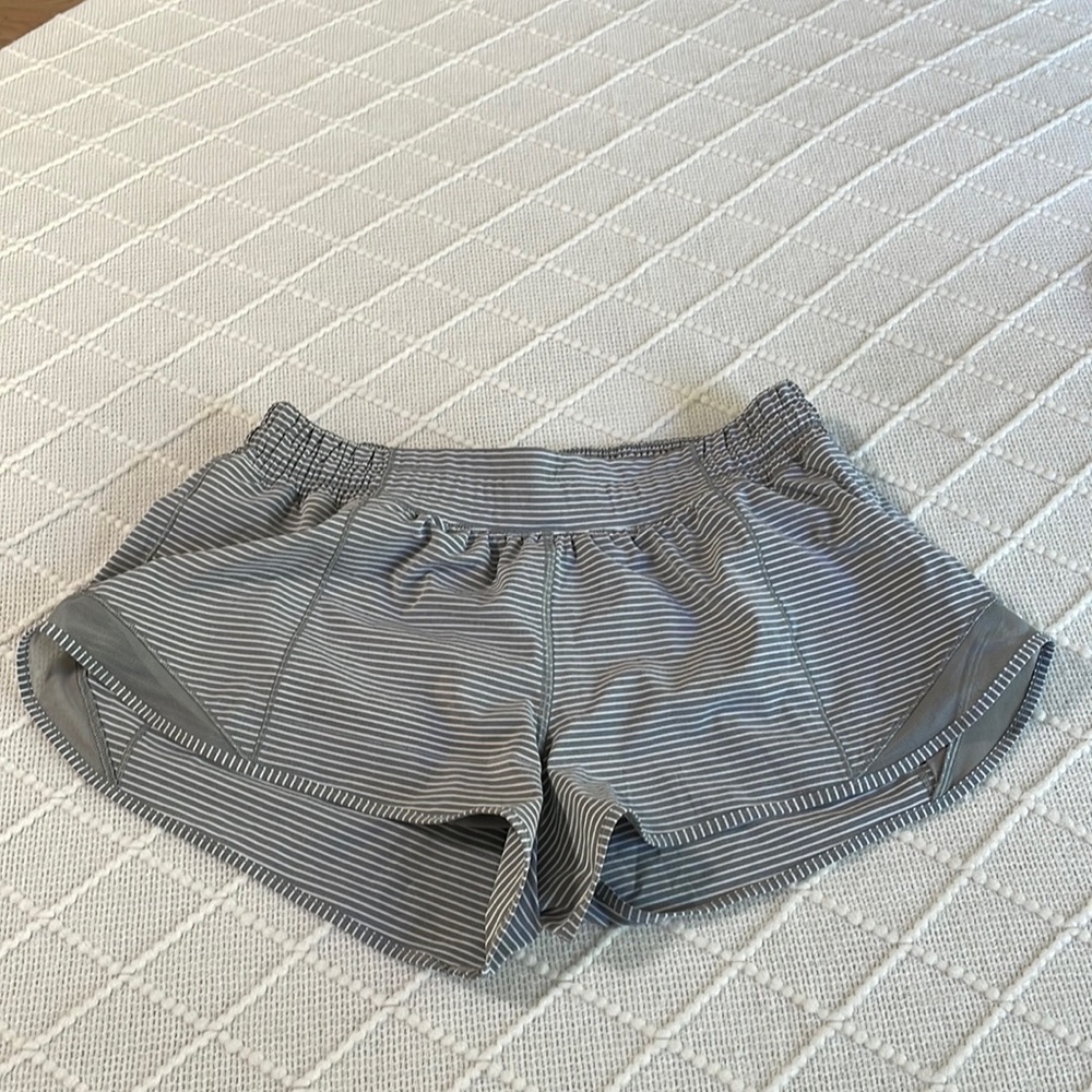 Grey Striped Lululemon Shorts